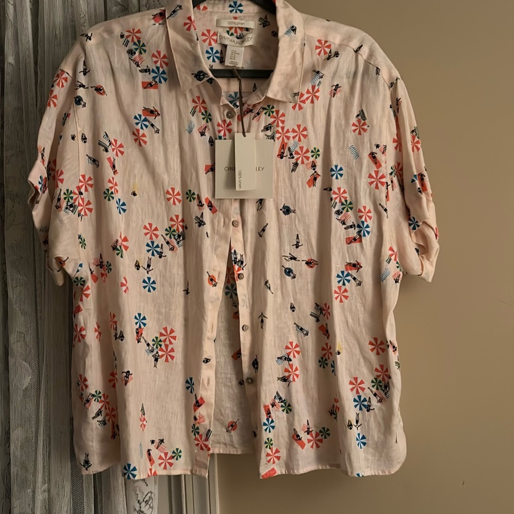 100% Linen summer blouse
